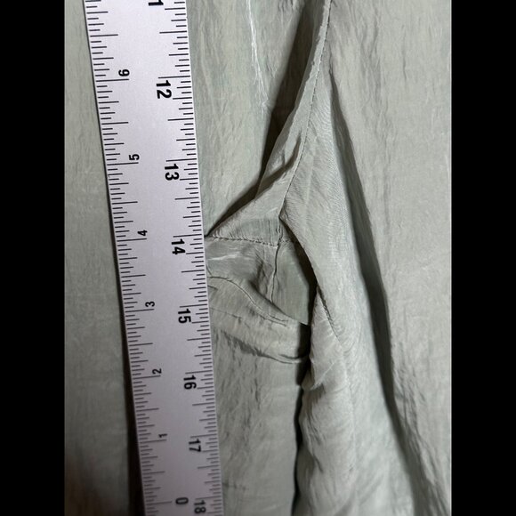 House of Harlow Pants Medium Womens Green Mint Paperbag Satin Straight High Rise - Picture 4 of 9